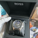  Shop Authentic Hugo Boss Driver Sport Chronograph Blue Dial Black Leather Strap Watch for Men - 1513077 - Luxxuri