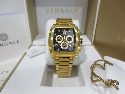  Shop Authentic Versace Dominus Chronograph Black Dial Gold Steel Strap Watch For Men - VE6H00523 - Luxxuri