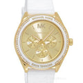 Shop Authentic Michael Kors Jessa Quartz Gold Dial White Silicone Strap Watch For Women - MK7267 - Luxxuri