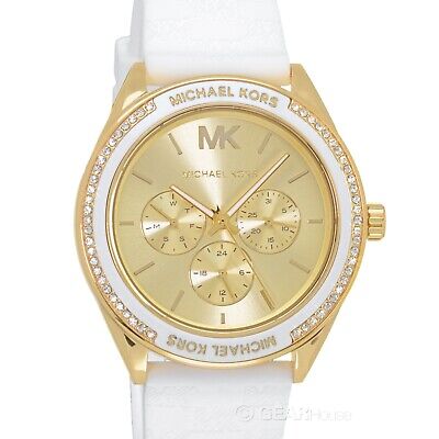  Shop Authentic Michael Kors Jessa Quartz Gold Dial White Silicone Strap Watch For Women - MK7267 - Luxxuri