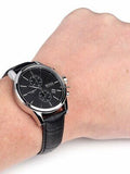  Shop Authentic Hugo Boss Jet Black Dial Black Leather Strap Watch for Men - 1513279 - Luxxuri