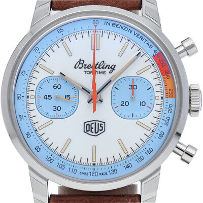  Shop Authentic Breitling Top Time Deus Limited Edition White Dial Brown Leather Strap Watch for Men - A233112A1A1X1 - Luxxuri