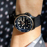  Shop Authentic Seiko 5 Sports Automatic Blue Dial Black NATO Strap Watch for Men - SBSA098 - Luxxuri