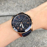  Shop Authentic Fossil Grant Sport Chronograph Blue Dial Blue Leather Strap Watch for Men - FS5237 - Luxxuri