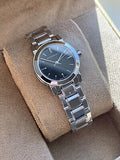  Shop Authentic Burberry The City Black Dial Silver Steel Strap Watch for Women - BU9201 - Luxxuri