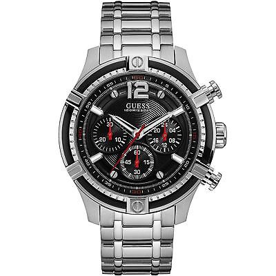  Shop Authentic Guess Circuit Chronograph Black Dial Silver Steel Strap Watch For Men - W0968G1 - Luxxuri