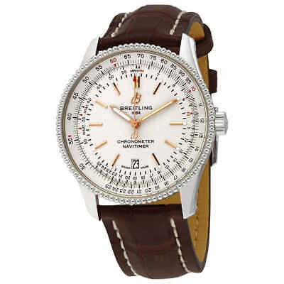  Shop Authentic Breitling Navitimer 1 Automatic 41mm White Dial Brown Leather Strap Mens Watch - A17326211G1P1 - Luxxuri