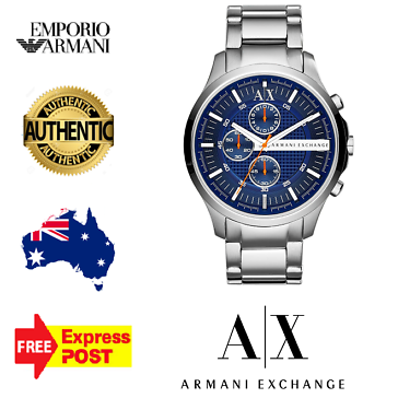  Shop Authentic Armani Exchange Hampton Chronograph Blue Dial Silver Steel Strap Watch For Men - AX2155 - Luxxuri
