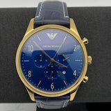  Shop Authentic Emporio Armani Chronograph Midnight Blue Dial Blue Leather Strap Watch For Men - AR1862 - Luxxuri