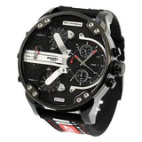  Shop Authentic Diesel Mr. Daddy 2.0 Quartz Black Dial Black Nylon Strap Watch For Men - DZ7433 - Luxxuri