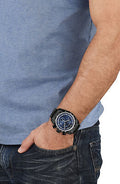 Shop Authentic Versace V-Ray Chronograph Quartz Blue Dial Black Steel Strap Watch For Men - VE2I00521 - Luxxuri