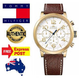  Shop Authentic Tommy Hilfiger Jake Quartz White Dial Brown Leather Strap Watch for Men - 1791231 - Luxxuri