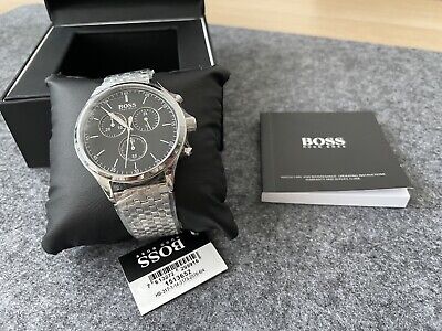  Shop Authentic Hugo Boss Companion Black Dial Silver Steel Strap Watch for Men - 1513652 - Luxxuri