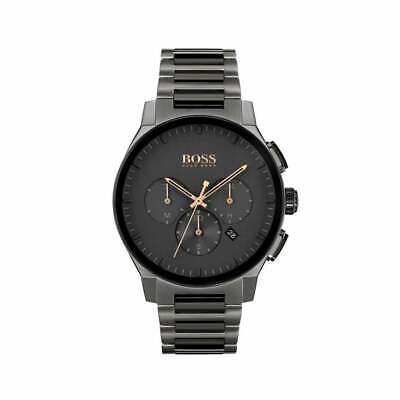 Hugo Boss Peak Black Dial Black Steel Strap Watch for Men - 1513814