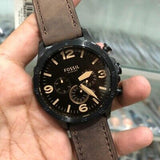  Shop Authentic Fossil Nate Chronograph Brown Dial Brown Leather Strap Watch for Men - JR1487 - Luxxuri