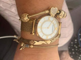  Shop Authentic Emporio Armani Gianni T Bar Mother of Pearl Dial Gold Mesh Bracelet Watch For Women - AR11321 - Luxxuri