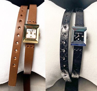  Shop Authentic Gucci G-Frame Black Dial Black Leather Strap Watch For Women - YA128526 - Luxxuri