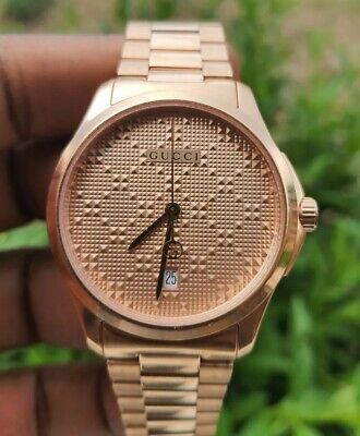  Shop Authentic Gucci G Timeless Quartz Gold Dial Gold Steel Strap Watch For Women - YA126482 - Luxxuri