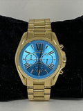 Shop Authentic Michael Kors Bradshaw Chronograph Blue Dial Gold Steel Strap Watch For Women - MK5975 - Luxxuri
