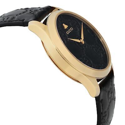  Shop Authentic Gucci G Timeless Quartz Black Dial Black Leather Strap Watch For Women - YA1264034A - Luxxuri