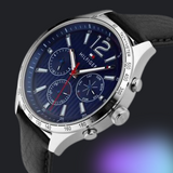  Shop Authentic Tommy Hilfiger Gavin Blue Dial Blue Leather Strap Watch for Men - 1791468 - Luxxuri