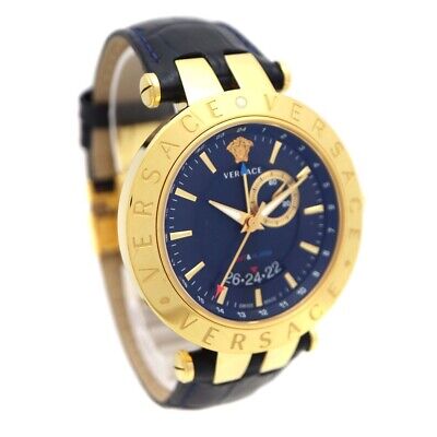  Shop Authentic Versace Race GMT Blue Dial Blue Leather Strap Watch For Men - 29G70D282 - Luxxuri