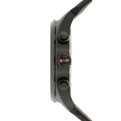  Shop Authentic Hugo Boss Grand Prix Chronograph Black Dial Black Leather Strap Watch for Men - 1513550 - Luxxuri