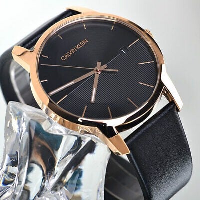  Shop Authentic Calvin Klein City Quartz Black Dial Black Leather Strap Watch for Men - K2G2G6CZ - Luxxuri