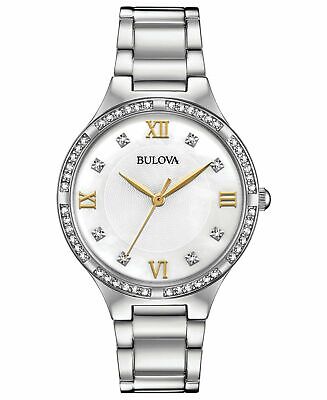  Shop Authentic Bulova Crystal Collection Mother of Pearl Dial Silver Steel Strap Watch for Women - 96L263 - Luxxuri