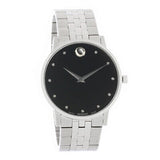  Shop Authentic Movado Museum Classic Diamonds Black Dial Silver Steel Strap Watch for Men - 0607201 - Luxxuri