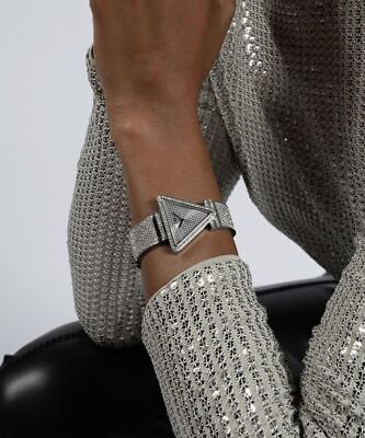  Shop Authentic Guess Fame Quartz Crystals Silver Dial Silver Steel Strap Watch For Women - GW0644L1 - Luxxuri