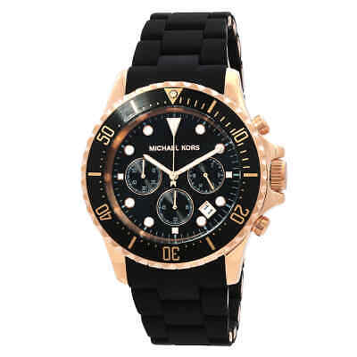  Shop Authentic Michael Kors Everest Chronograph Black Dial Black Silicone Strap Watch For Men - MK9055 - Luxxuri
