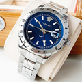  Shop Authentic Versace Hellenyium GMT Blue Dial Silver Steel Strap Watch for Men - V11010015 - Luxxuri