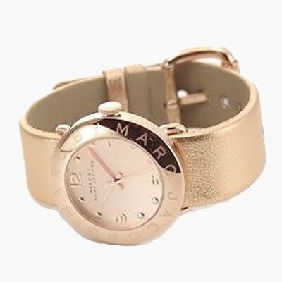  Shop Authentic Marc Jacobs Amy Gold Dial Gold Leather Strap Watch for Women - MBM8627 - Luxxuri