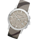  Shop Authentic Burberry The City Smoke Dial Checked Brown Leather Strap Watch for Men - BU9358 - Luxxuri