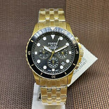  Shop Authentic Fossil FB-01 Chronograph Black Dial Gold Steel Strap Watch for Men - FS5836 - Luxxuri