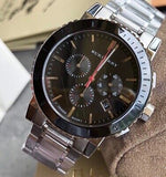  Shop Authentic Burberry The City Black Dial Silver Steel Strap Watch for Men - BU9380 - Luxxuri
