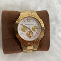  Shop Authentic Michael Kors Wyatt Chronograph White Dial Gold Steel Strap Watch For Women - MK5933 - Luxxuri