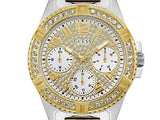  Shop Authentic Guess Frontier Chronograph Crystals Gold Dial Two Tone Steel Strap Watch For Women - W1156L5 - Luxxuri