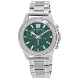  Shop Authentic Versace Greca Action Chronograph Quartz Green Dial Silver Steel Strap Watch for Men - VE3J00422 - Luxxuri