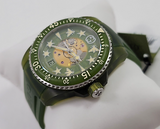  Shop Authentic Gucci Dive Automatic Green Dial Green Rubber Strap Unisex Watch - YA136345 - Luxxuri