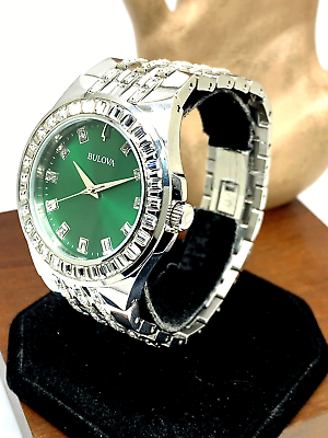  Shop Authentic Bulova Phantom Classic Baguette Green Dial Silver Steel Strap Watch for Men - 96A253 - Luxxuri