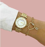  Shop Authentic Emporio Armani Gianni T Bar White Mother of Pearl Dial Gold Steel Strap Watch For Women - AR1907 - Luxxuri