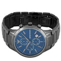  Shop Authentic Emporio Armani Renato Chronograph Quartz Blue Dial Black Steel Strap Watch For Men - AR11215 - Luxxuri