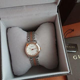  Shop Authentic Gucci G Timeless Diamonds Mother of Pearl Dial Two Tone Mesh Bracelet Watch For Women - YA126514 - Luxxuri