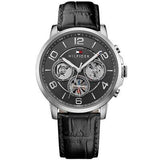  Shop Authentic Tommy Hilfiger Keagan Quartz Grey Dial Black Leather Strap Watch for Men - 1791289 - Luxxuri