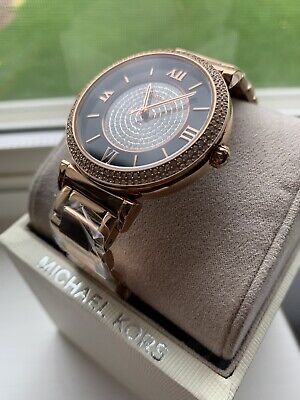  Shop Authentic Michael Kors Catlin Black Dial Rose Gold Steel Strap Watch for Women - MK3339 - Luxxuri