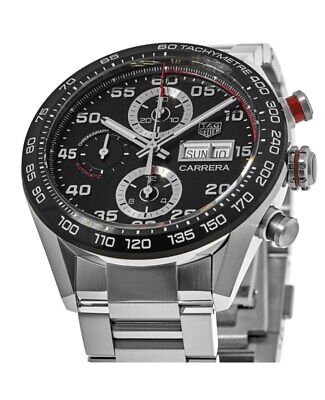  Shop Authentic Tag Heuer Carrera Chronograph Black Dial Silver Steel Strap Watch for Men - CBN2A1AA.BA0643 - Luxxuri