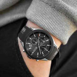  Shop Authentic Hugo Boss Velocity Black Dial Black Leather Strap Watch for Men - 1513716 - Luxxuri
