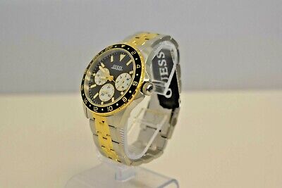  Shop Authentic Guess Odyssey Black Dial Two Tone Steel Strap Watch For Men - W1107G6 - Luxxuri